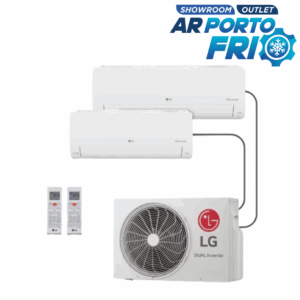 Ar-Condicionado Bi-Split Inverter 16000 BTUs LG Dual Voice +AI Só Frio (1 Evap. 9000 + 1 Evap. 9000)